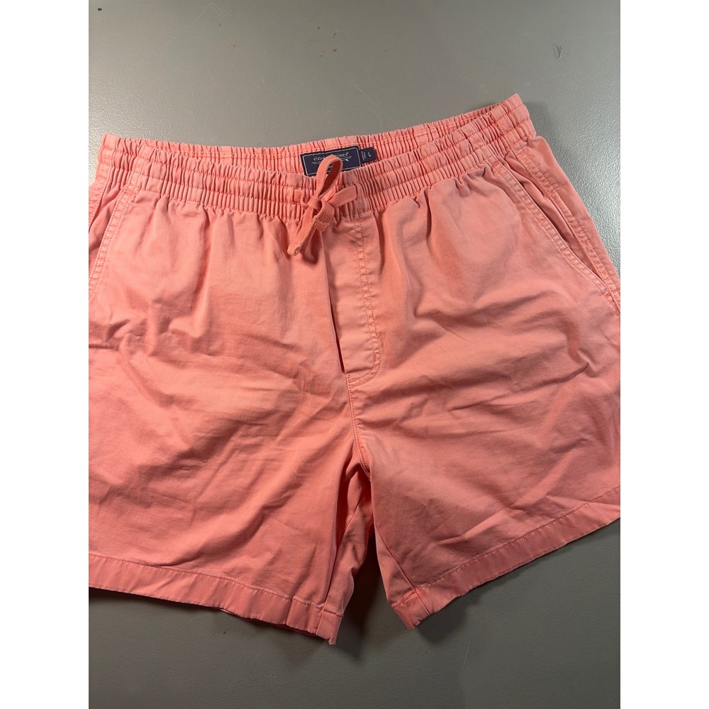 Vineyard Vines Shorts Mens Large Pink Coral Elastic Waist Cotton Stretch Casual